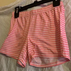 Girls Like New Pink & White striped shorts